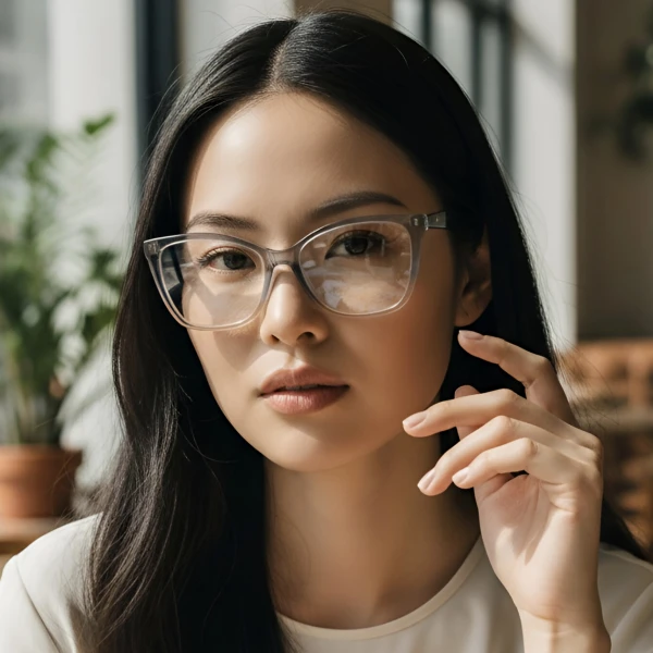 Armação de Óculos Quadrado CH589 Cinza Escuro Degrade