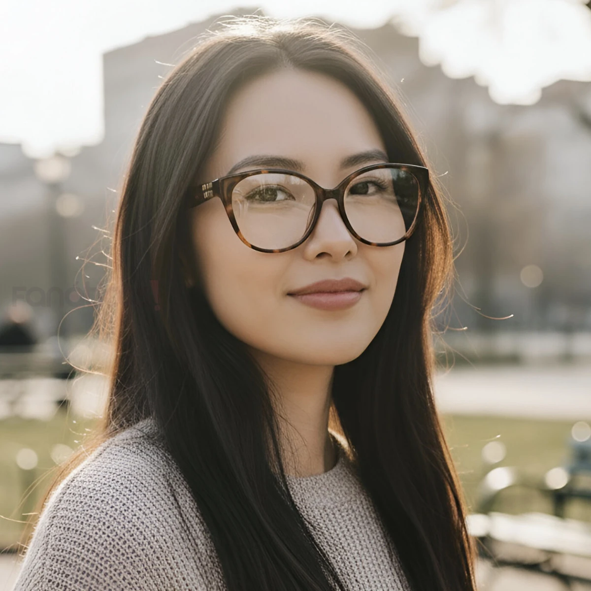 Armação de Óculos Oval MM01 Marrom Tartaruga