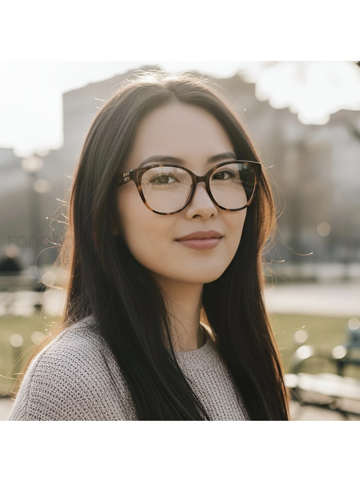 Armação de Óculos Oval MM01 Marrom Tartaruga