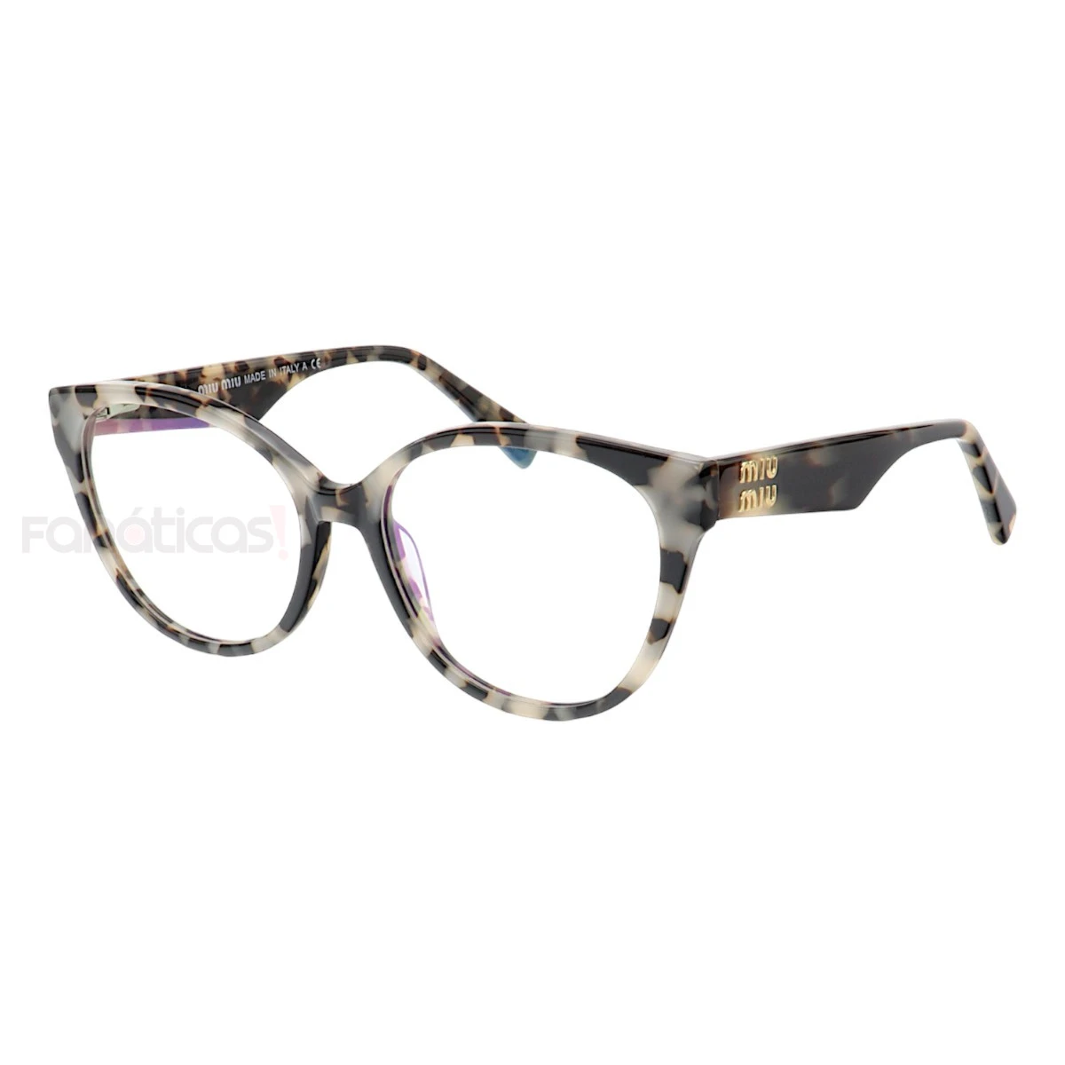 Armação de Óculos Oval MM01 Creme Tartaruga