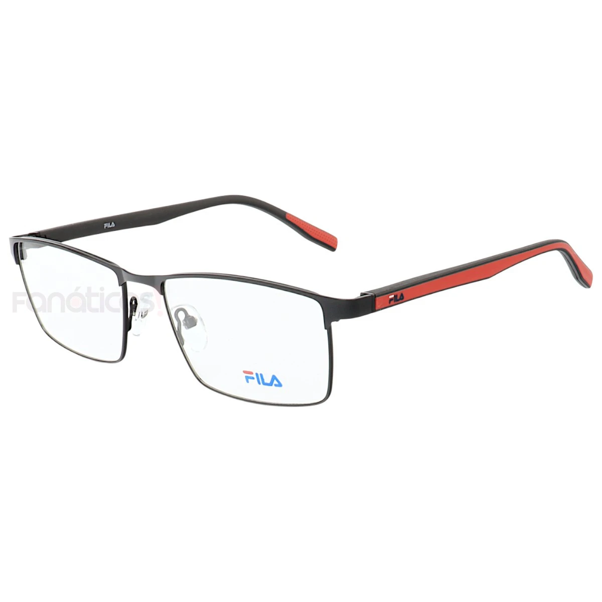 Armação de Óculos Retangular FL9943 Preta e Vermelho