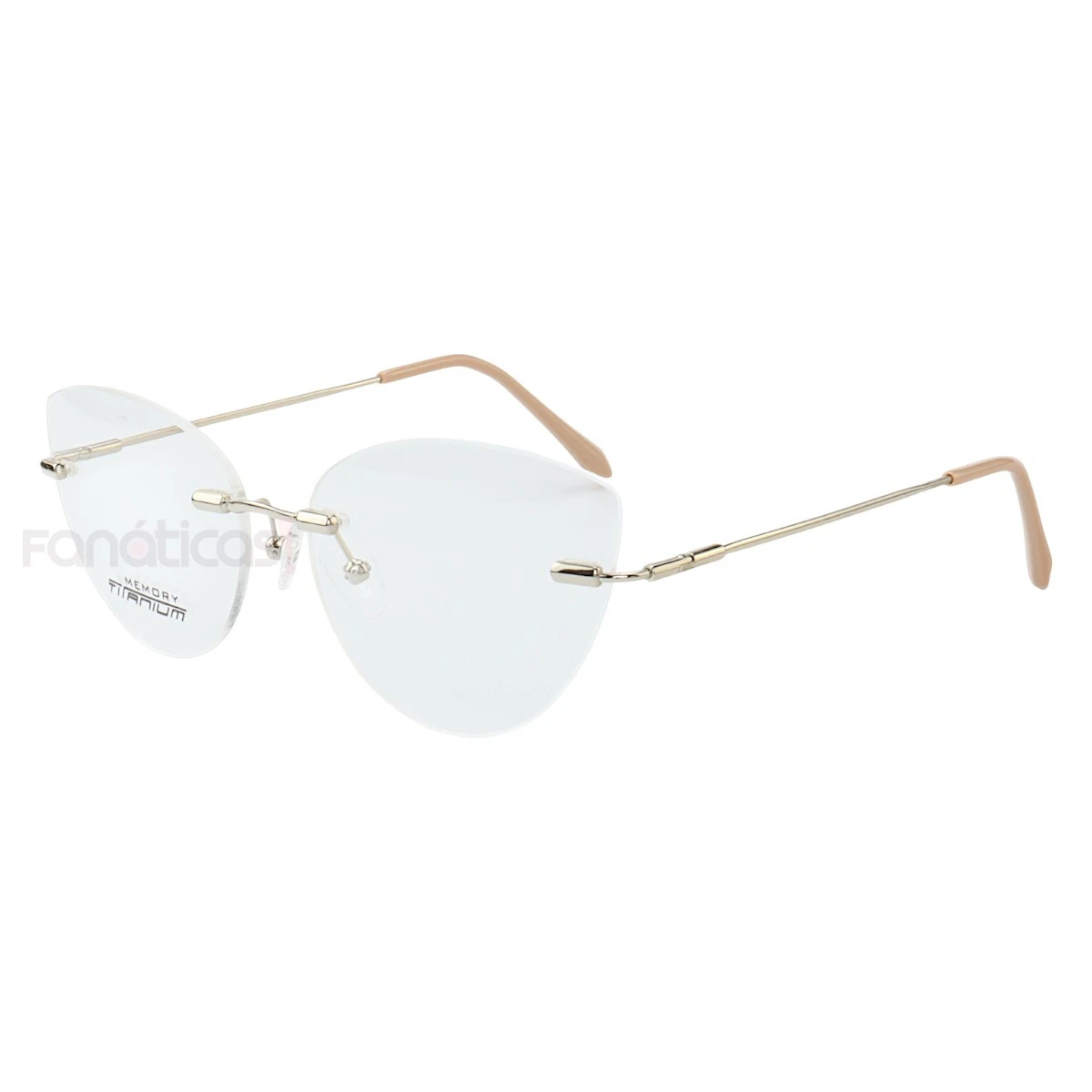 Armação de Óculos Gatinho Balgriff Memory Titanium MT6845 Prata e Rosa