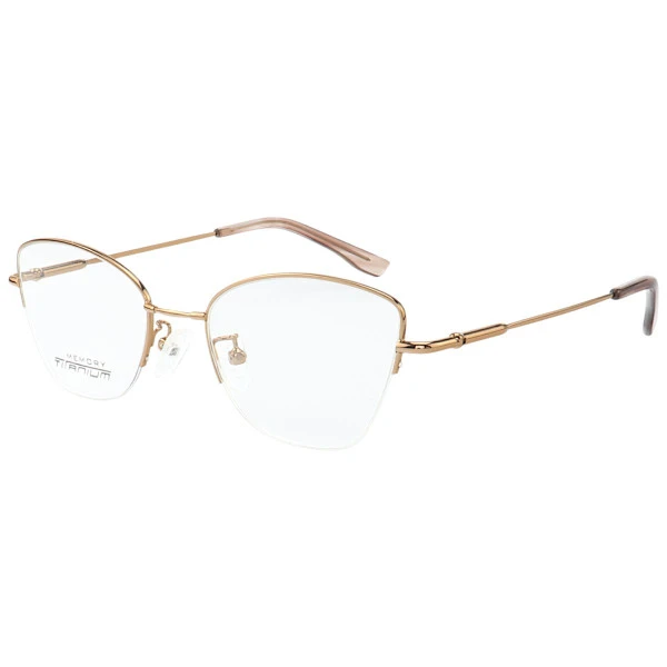 Armação de Óculos Gatinho Memory Titanium MT6932 Bronze