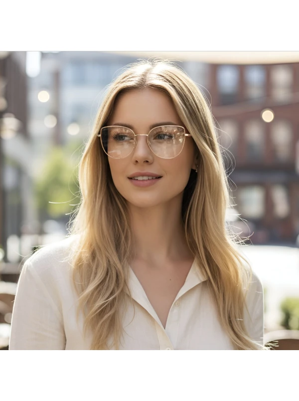 Armação de Óculos Gatinho MT8035 Dourado