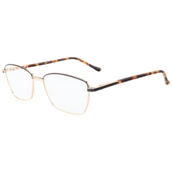 Armação de Óculos Retangular MT6923 Preto e Dourado