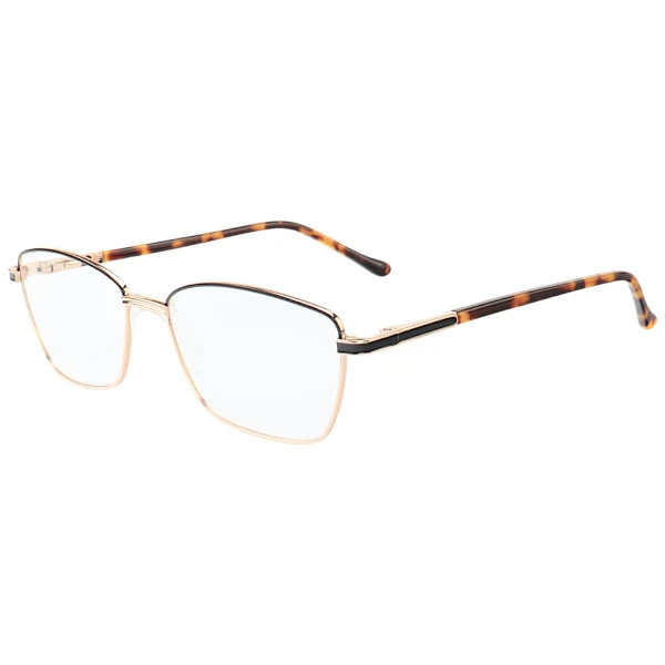 Armação de Óculos Retangular MT6923 Preto e Dourado