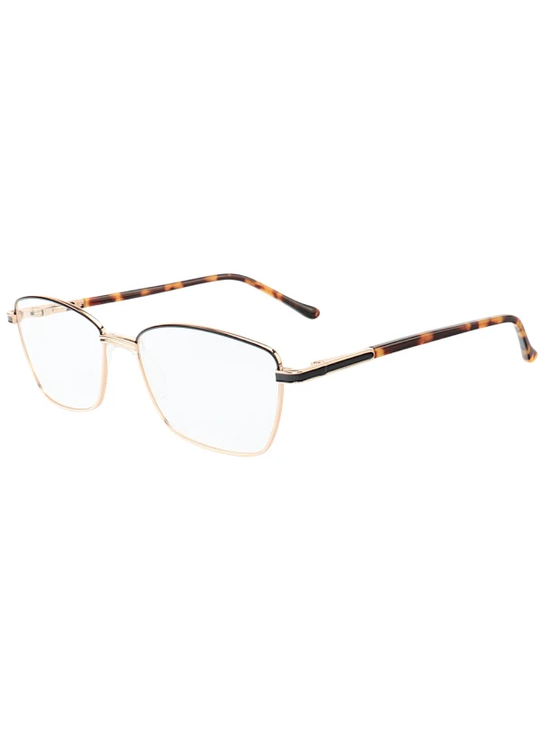 Armação de Óculos Retangular MT6923 Preto e Dourado