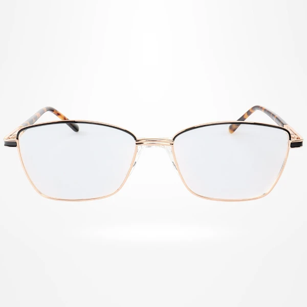 Armação de Óculos Retangular MT6923 Preto e Dourado