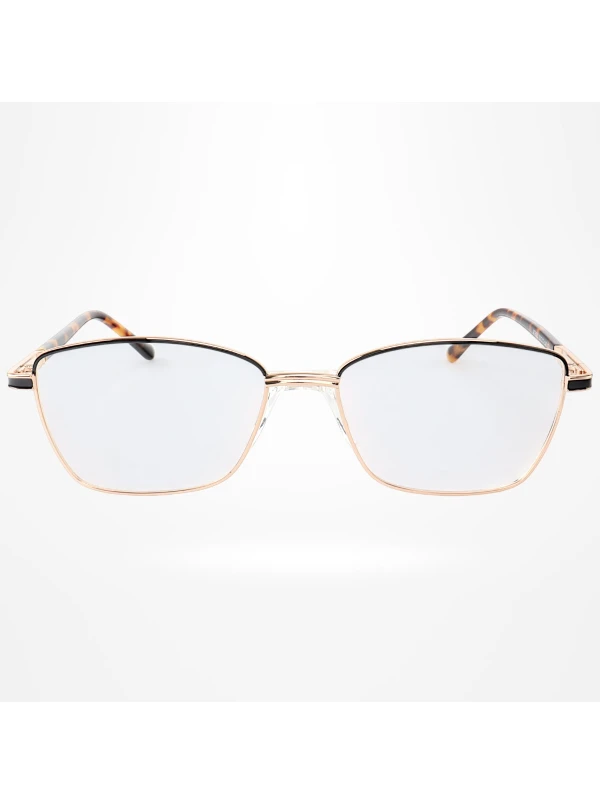 Armação de Óculos Retangular MT6923 Preto e Dourado