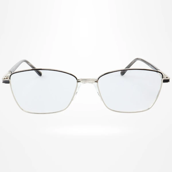 Armação de Óculos Retangular MT6923 Preto e Prata