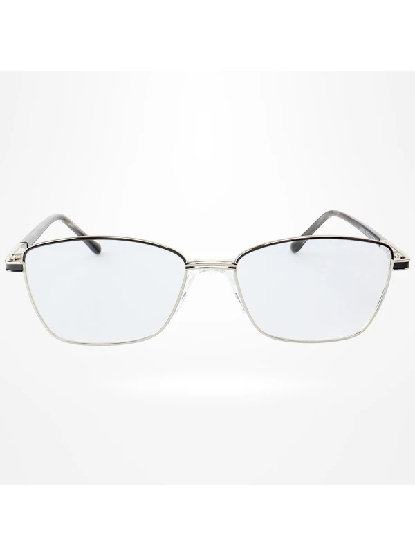 Armação de Óculos Retangular MT6923 Preto e Prata