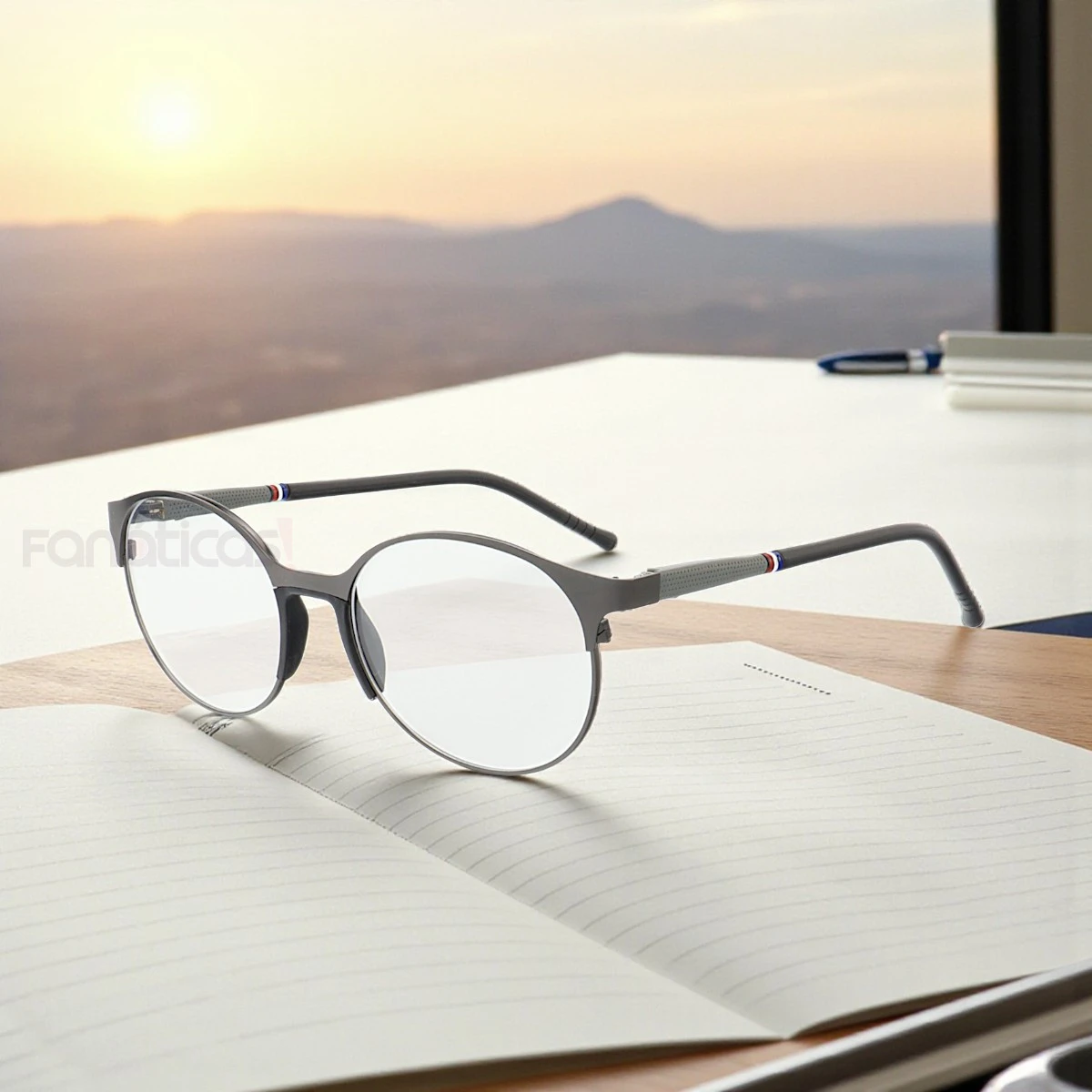 Armação de Óculos Redonda ZR233 Preto e Cinza