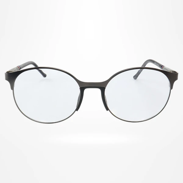 Armação de Óculos Redonda ZR233 Preto e Cinza