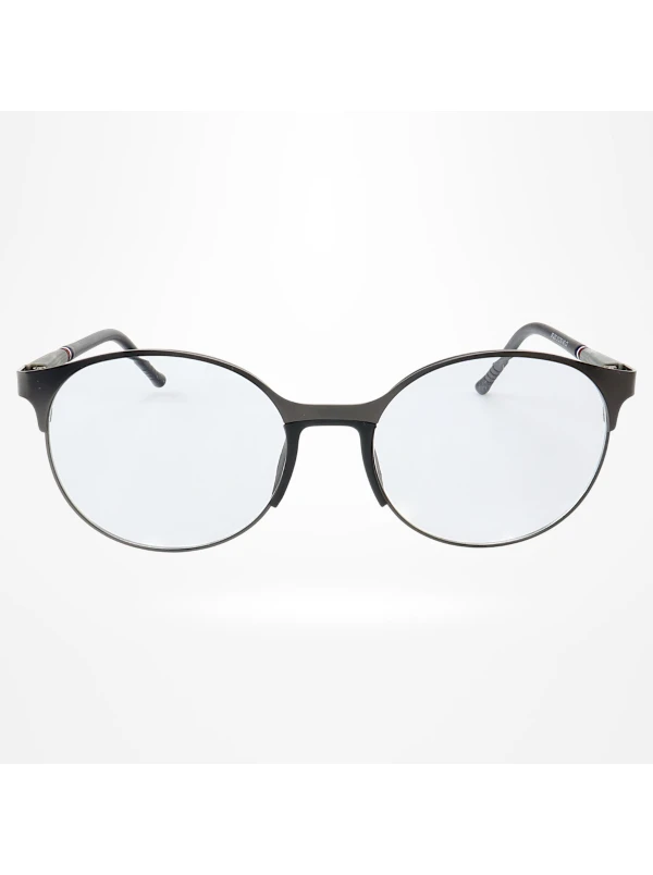 Armação de Óculos Redonda ZR233 Preto e Cinza