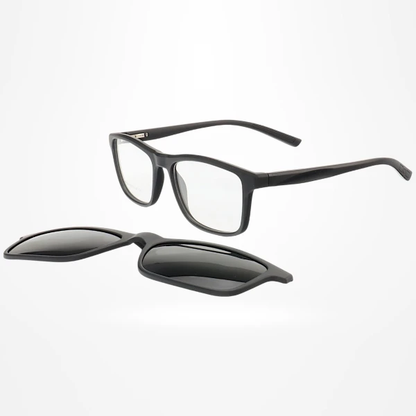 Armação de Óculos Quadrado Clipon 2 em 1 JC1192 Preto