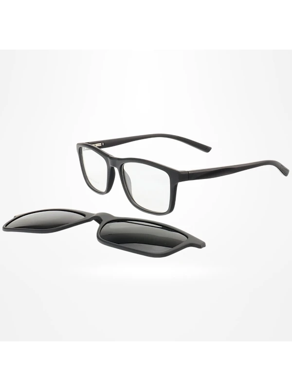 Armação de Óculos Quadrado Clipon 2 em 1 JC1192 Preto
