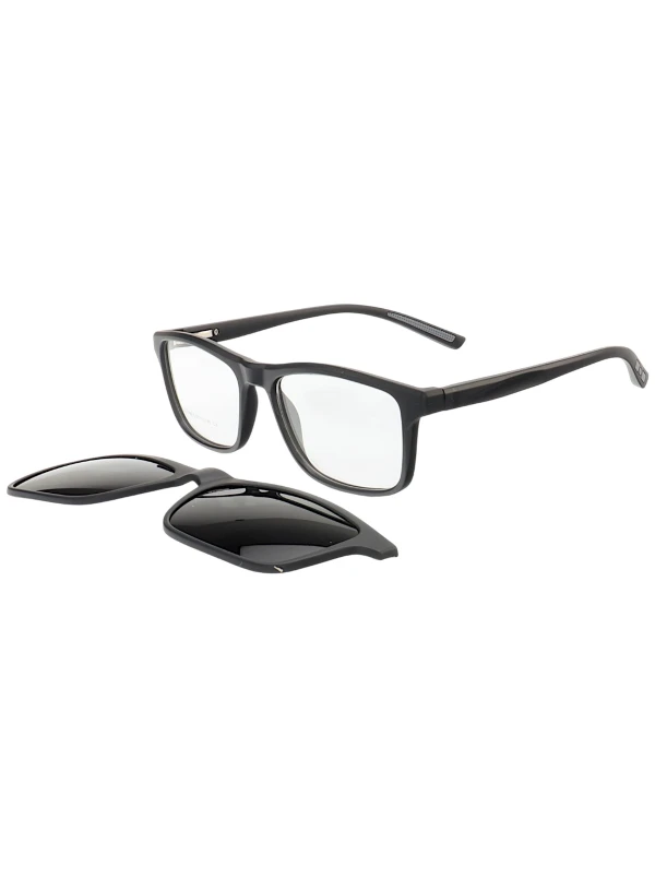 Armação de Óculos Quadrado Clipon 2 em 1 JC1192 Preto e Cinza