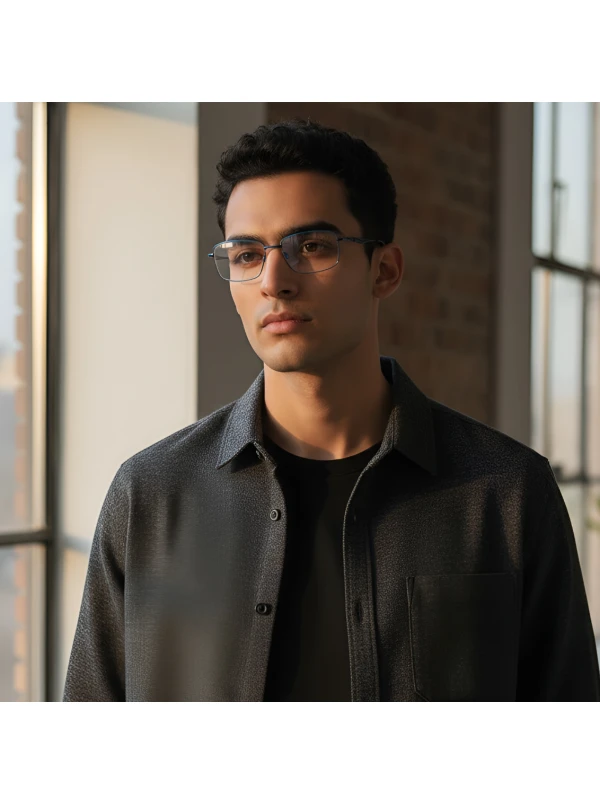 Armação de Óculos Retangular OX5118 Azul