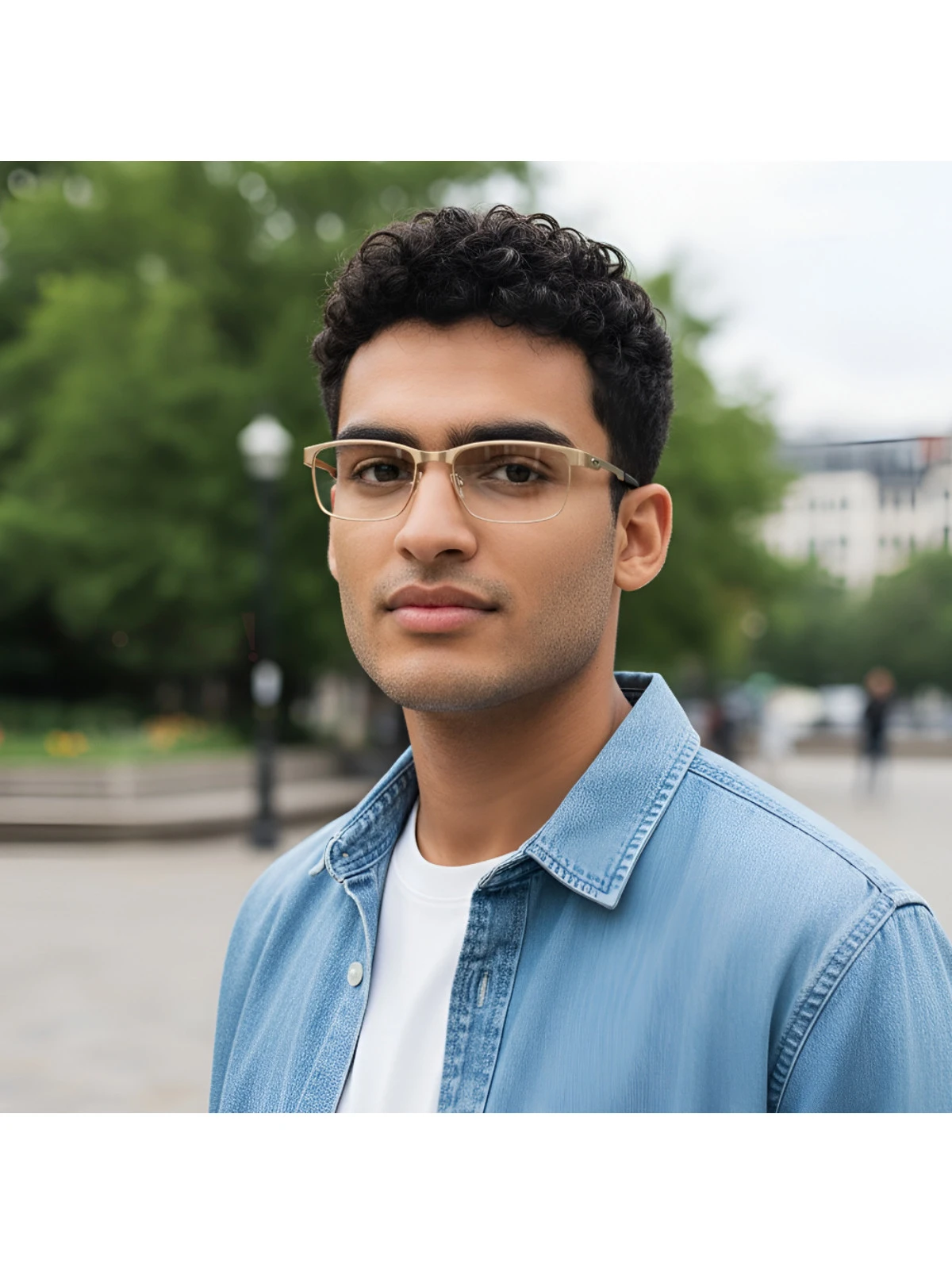 Armação de Óculos Retangular Fio Nylon OX3222 Dourado