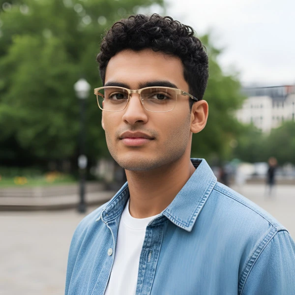 Armação de Óculos Retangular Fio Nylon OX3222 Dourado