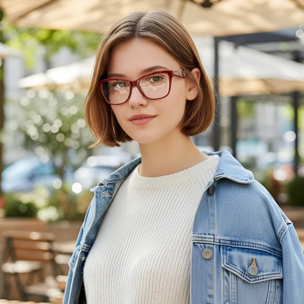 Armação de Óculos Quadrada DG5032 Vinho