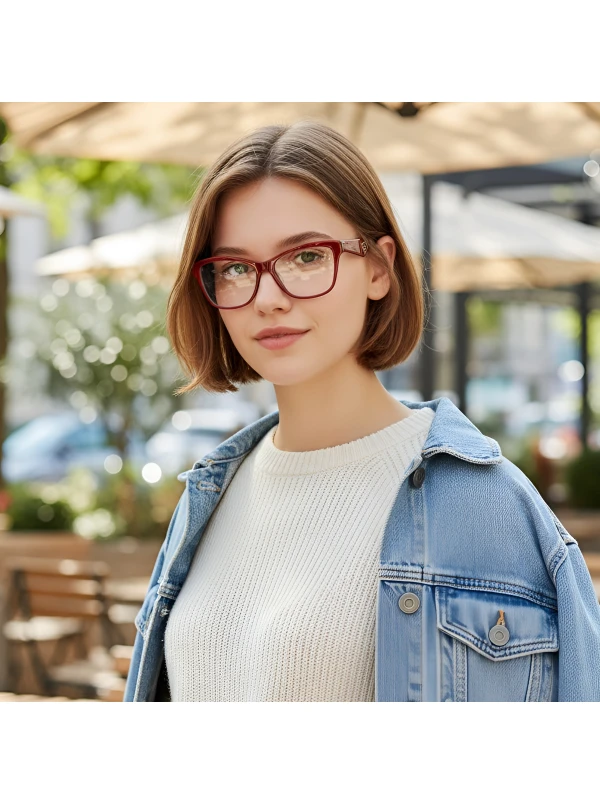 Armação de Óculos Quadrada DG5032 Vinho