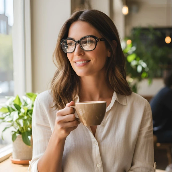 Armação de Óculos Quadrado CL4021 Marrom e Rosa