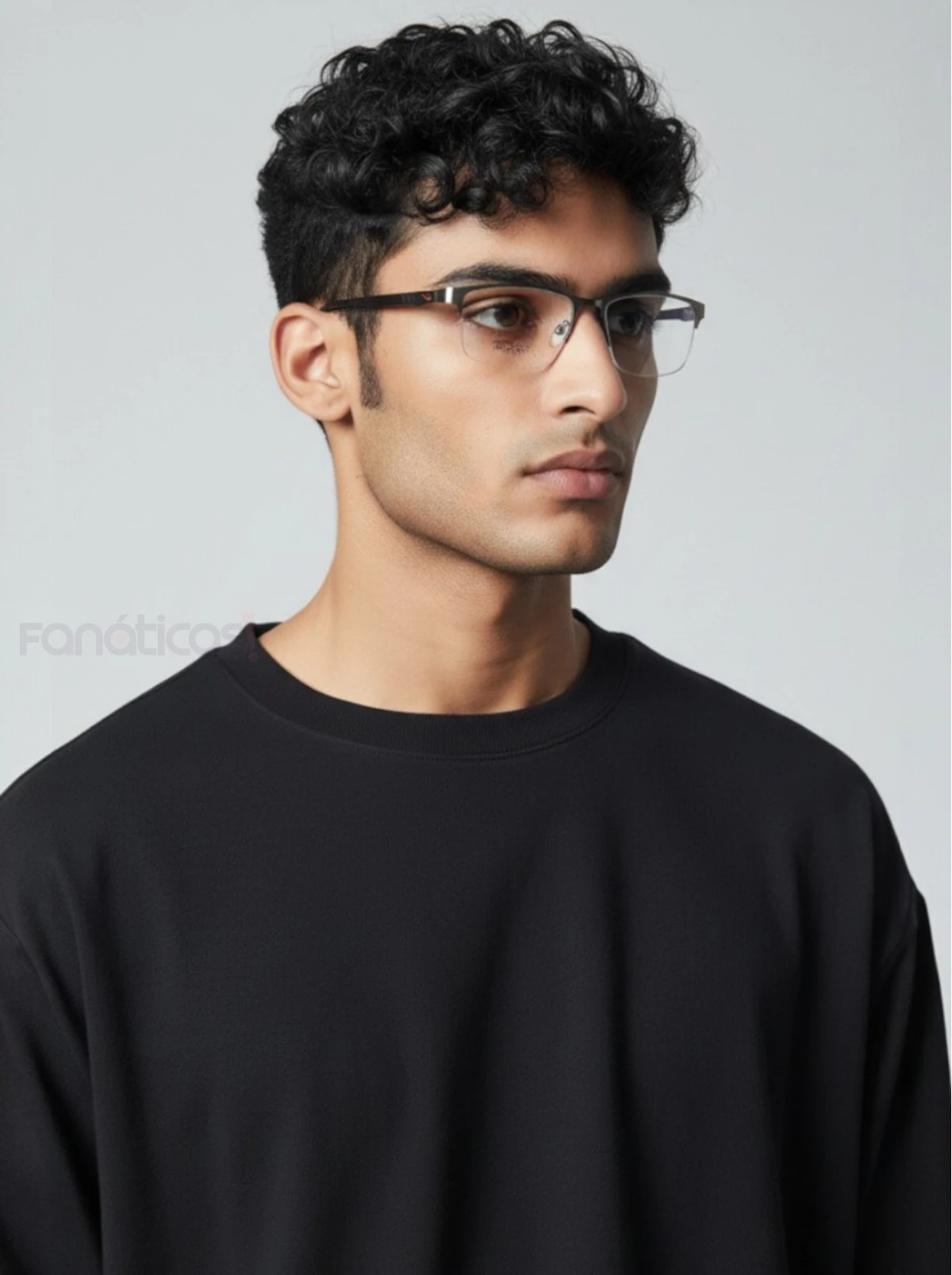 Armação de Óculos Retangular 7805AF Grafite e Vermelho