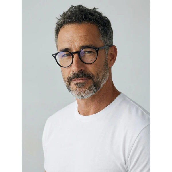 Armação de Óculos RB7380 Redondo Preto