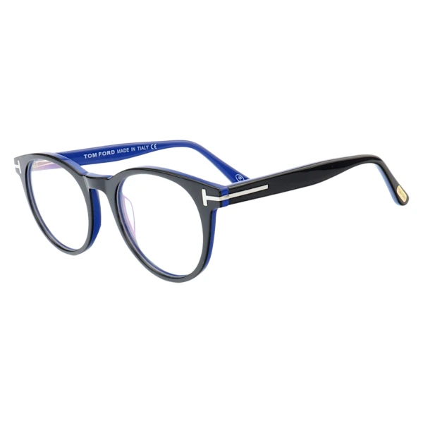 Armação de Óculos Redondo TF5695 Preto e Azul
