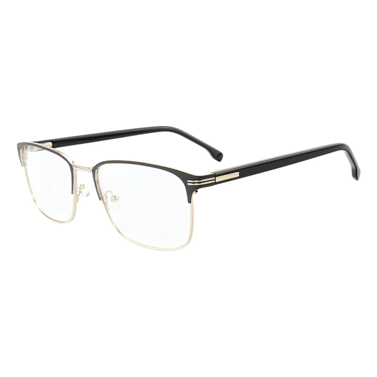 Armação de Óculos Quadrado MT8043 Preto e Prata Gold
