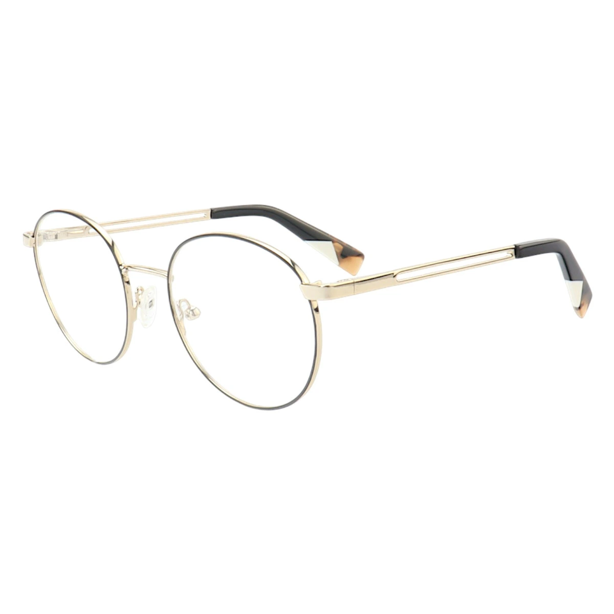 Armação de Óculos Redondo MT6948 Dourado e Preto