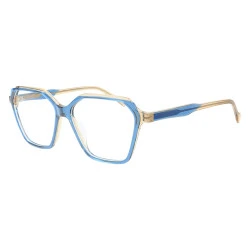 Armação de Óculos Retangular MC4008 Azul e Creme