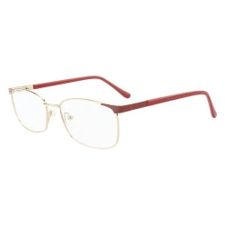 Armação de Óculos Retangular MT6913 Dourado e Vermelho