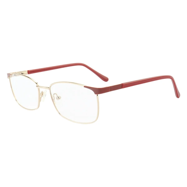 Armação de Óculos Retangular MT6913 Dourado e Vermelho