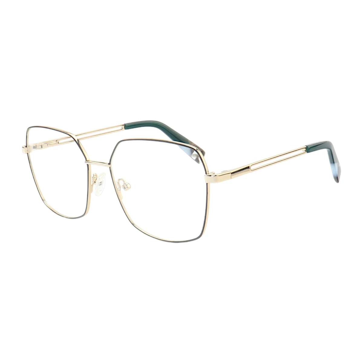 Armação de Óculos Quadrado MT6947 Dourado e Verde