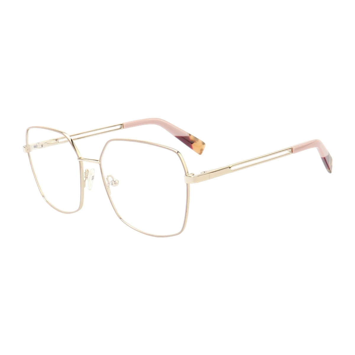 Armação de Óculos Quadrado MT6947 Dourado e Rosa