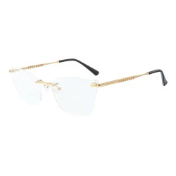 Armação de Óculos Gatinho Balgriff MT8038 Dourado e Preto