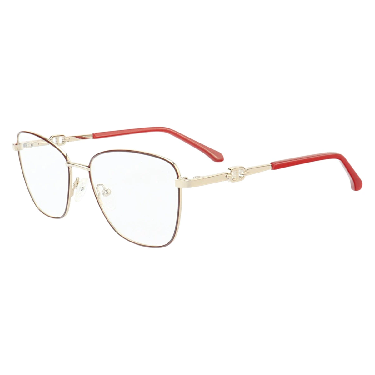 Armação de Óculos Gatinho MT8055 Prata Gold e Vermelho