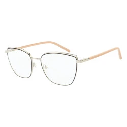 Armação de Óculos Gatinho MT8025 Prata Gold e Creme