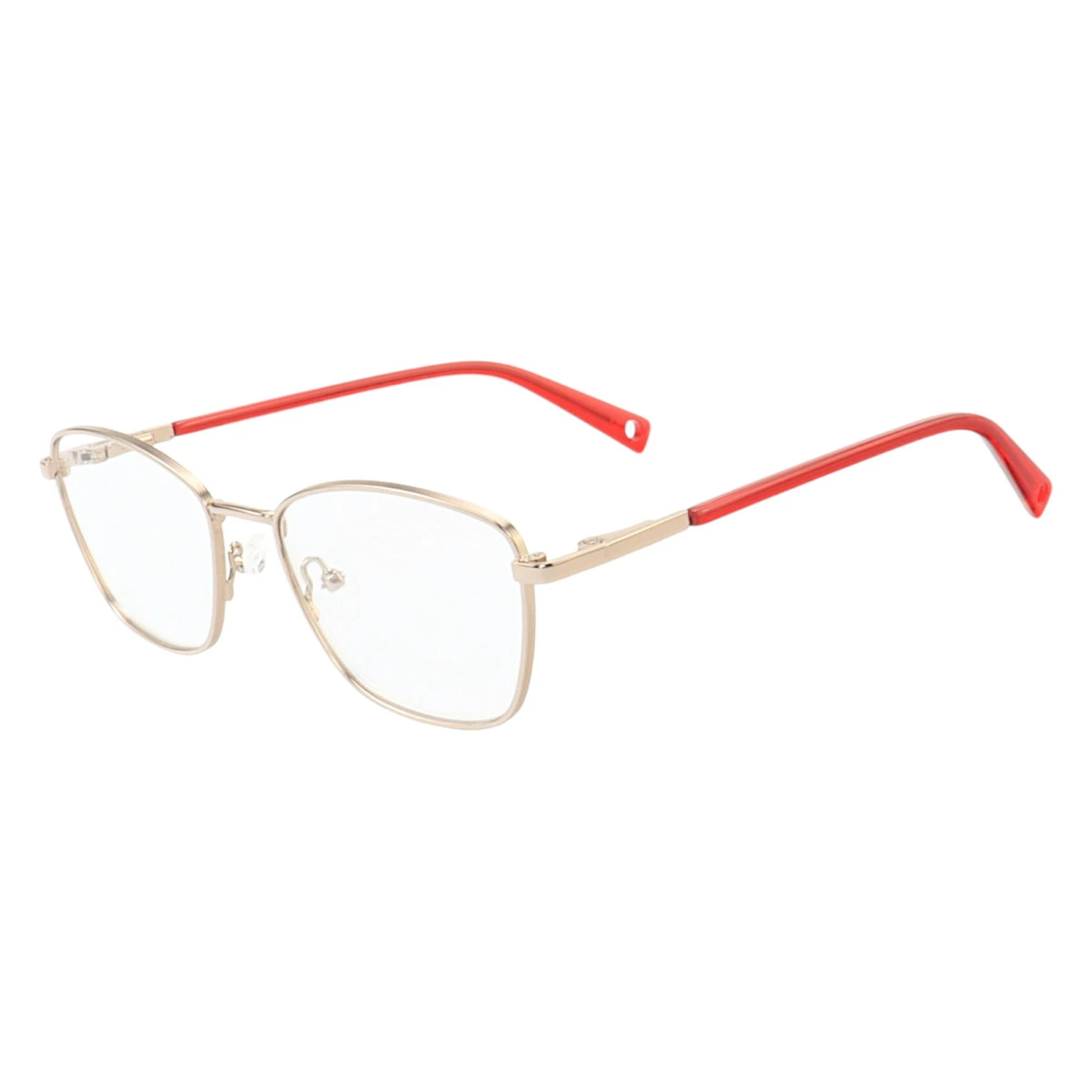 Armação de Óculos Oval MT8050 Dourado e Vermelho