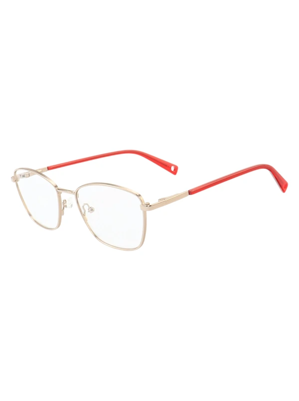 Armação de Óculos Oval MT8050 Dourado e Vermelho