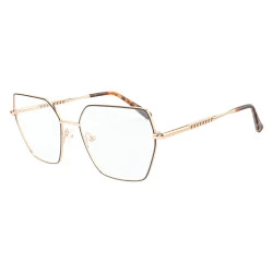 Armação de Óculos Quadrado MT6985 Dourado e Preto Tartaruga
