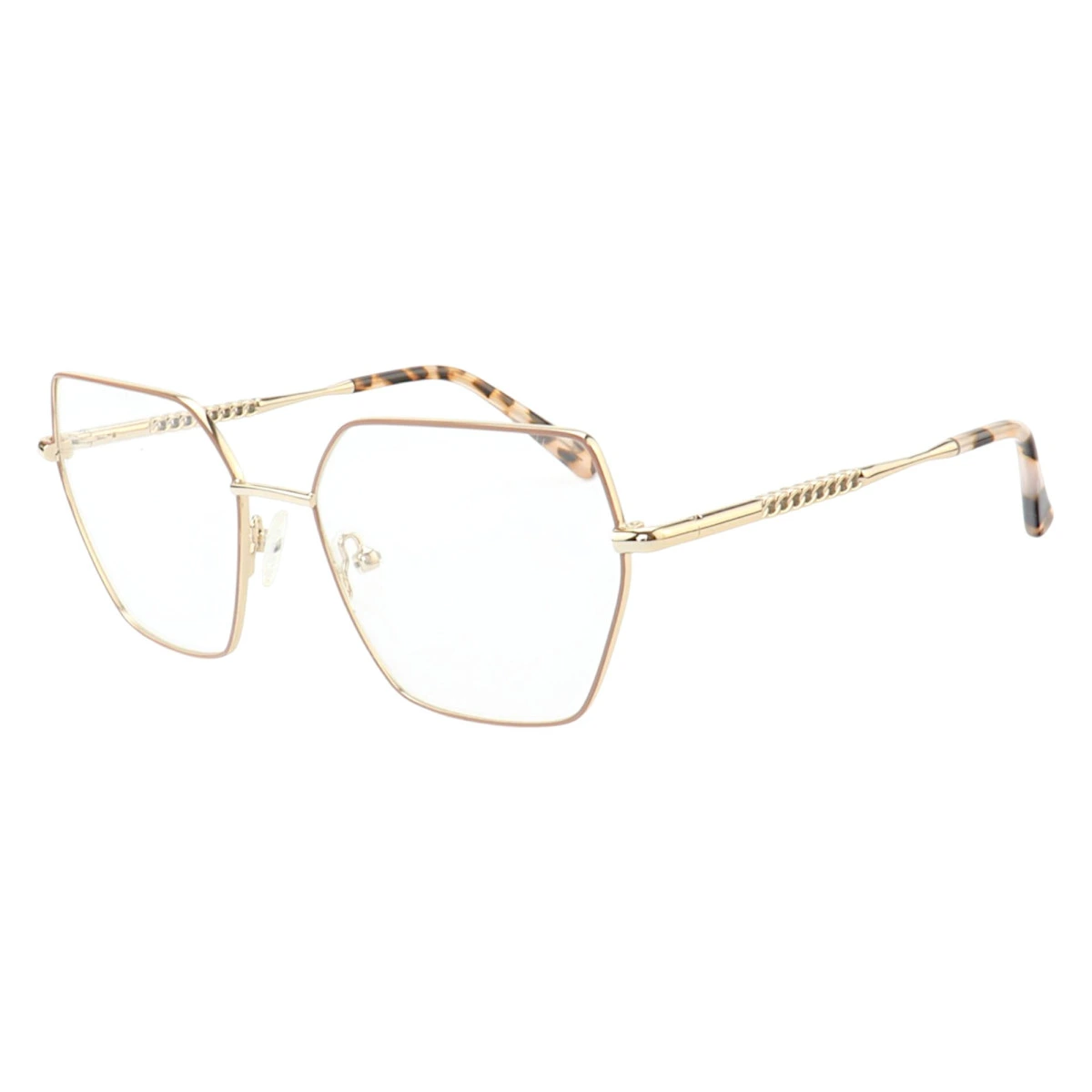Armação de Óculos Quadrado MT6985 Dourado e Nude