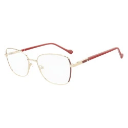 Armação de Óculos Oval MT8022 Dourado e Vermelho