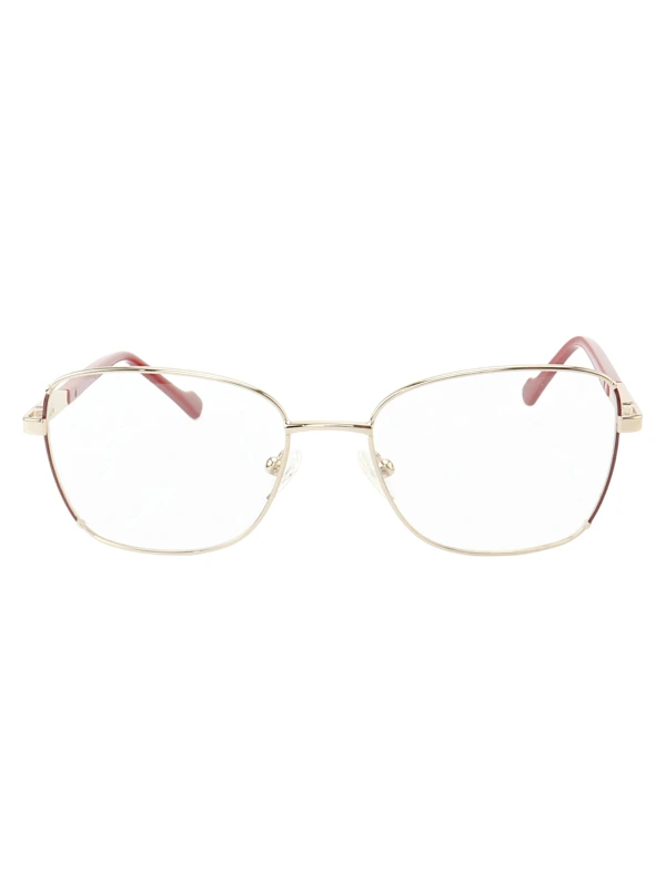 Armação de Óculos Oval MT8022 Dourado e Vermelho