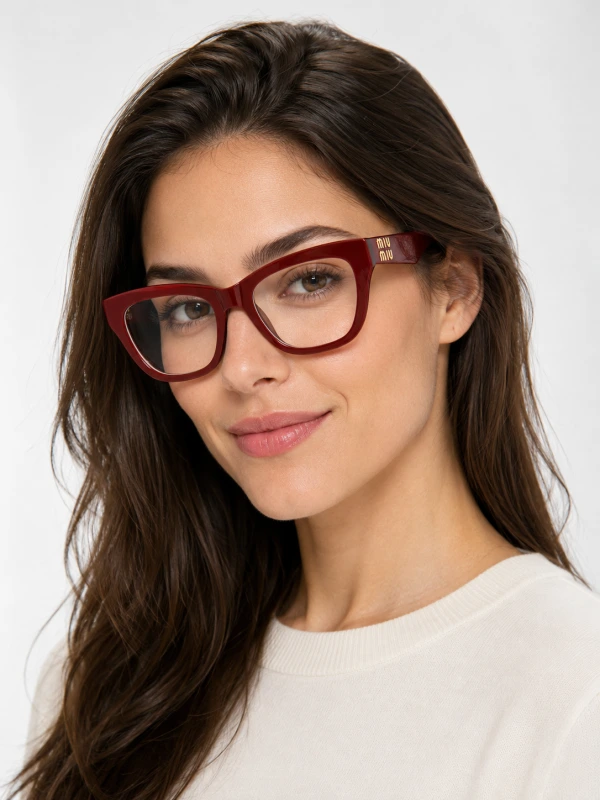 Armação de Óculos Gatinho VMV03UV Vermelho e Preto