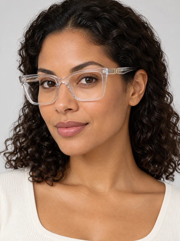 Armação de Óculos Quadrada DG5031 Acetato Transparente