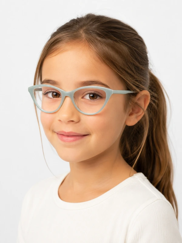 Armação de Óculos Quadrada PZ3542 Infantil Azul Claro