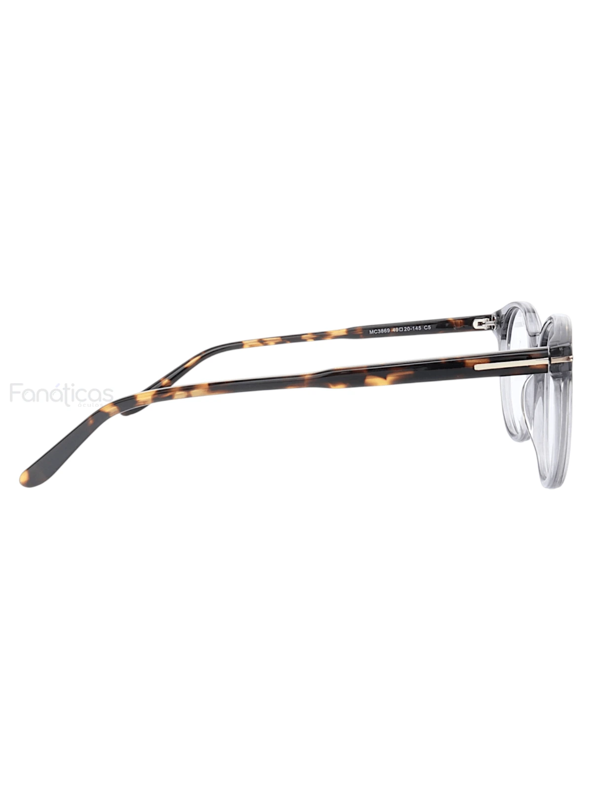 Armação de Óculos Redondo MC3869 Cinza e Tartaruga